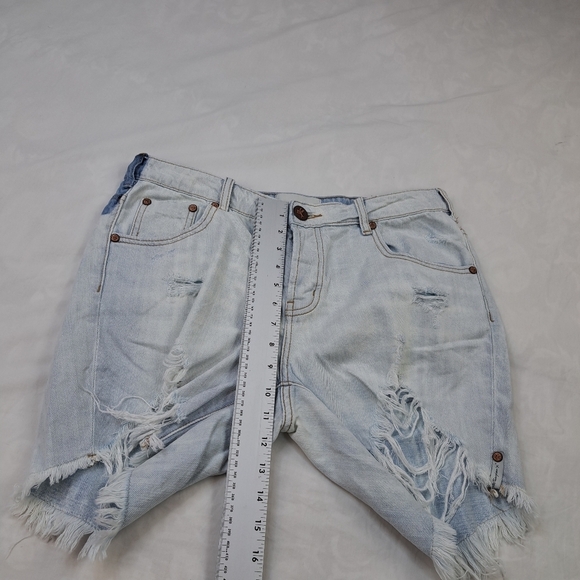 One teaspoon Stevies Low Waist Long Length Boyfriend Denim Jean Shorts Size 28 - Picture 7 of 13